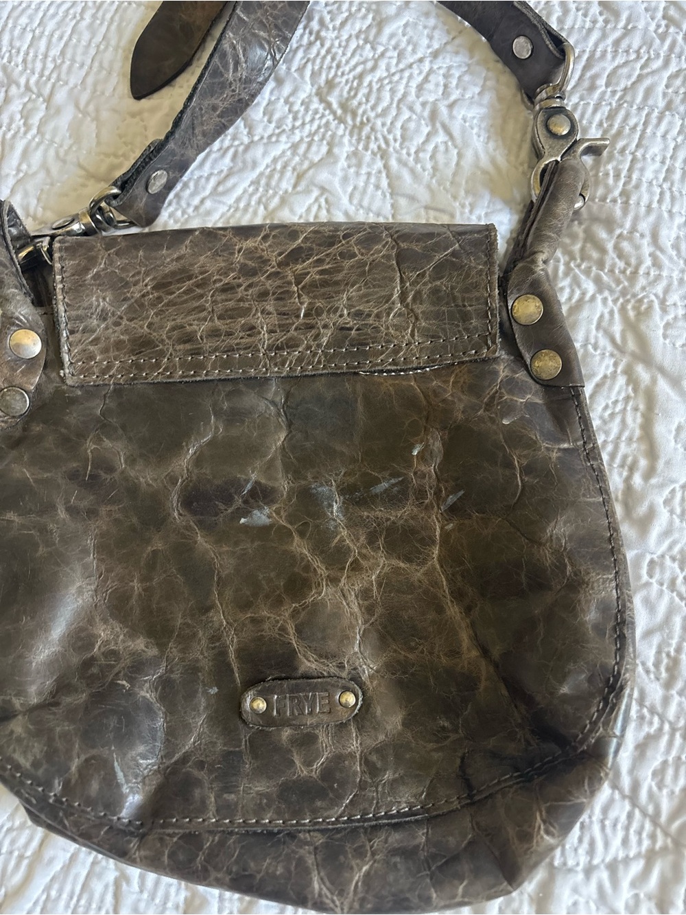 Frye Dark Brown Studded Leather Crossbody - Picture 4 of 7